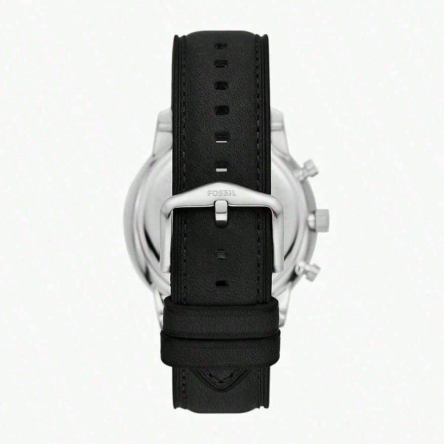 Fossil Neutra Chronograph Weißes Zifferblatt Schwarzes Lederarmband Quarz Uhr für Herren -FS6023