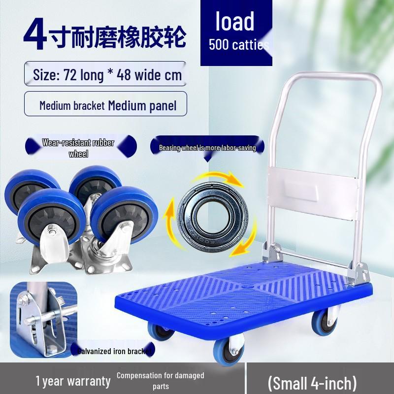 Portable Folding Flatbed Hand Cart for Shopping and Transport