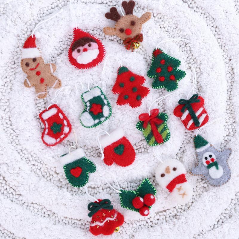 Felt Christmas Decorations With Cartoon Style For Festive Tree