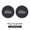 Car Carbon Leathe Coasters Centre Console Water Centre Console Cup Non-Slip Mats For Ford Fiesta Focus mk2 mk3 Ranger  Mustang CVY1