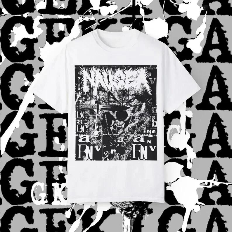 2-Sided Nausea T Shirt Crust Punk Axegrinder Disrupt His Hero Is Gone Totalitar L