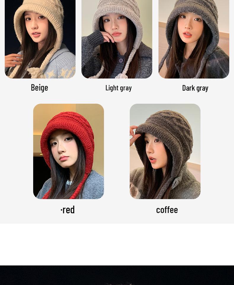 Versatile Thickened Knitted Wool Hat with Tassels - Warm, Windproof Pullover for Autumn/Winter (2025)