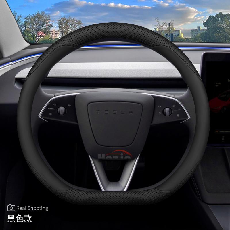 

Шкіряна накладка на кермо автомобіля для Tesla Model Y 3 Juniper Zunifer 2025 2026 Аксесуари чорний