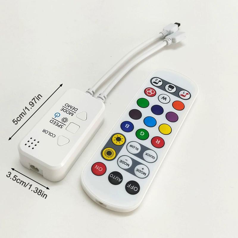 DC12V/24V 3-Pin Tuya App WLAN LED RGBIC Controller mit Fernbedienung, funktioniert mit Alexa und Google Home für 3-Pin RGBIC LED-Streifenlicht