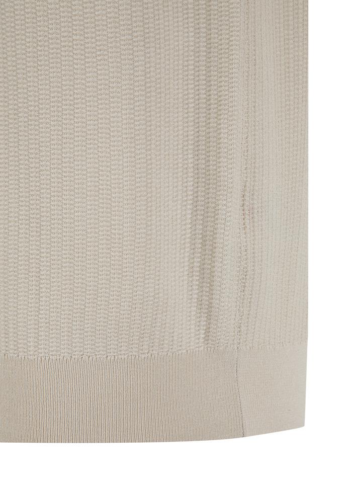 ZIOZIA Men'S) Washable Miracle Vertical Texture Short Sleeve Sweater_Beige