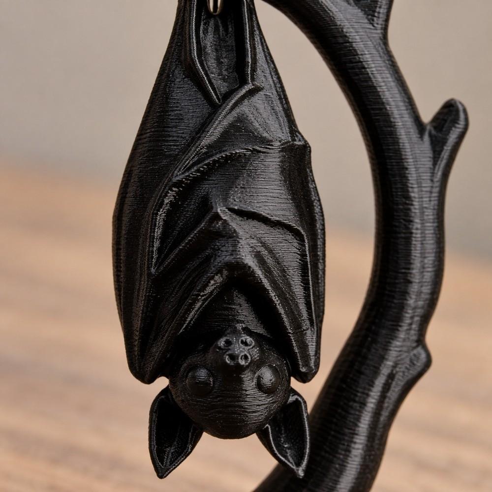 Tabletop Decor Halloween Bat Figurine Ornament 3D Printed Hanging Bat Branch Statue  Home Decor