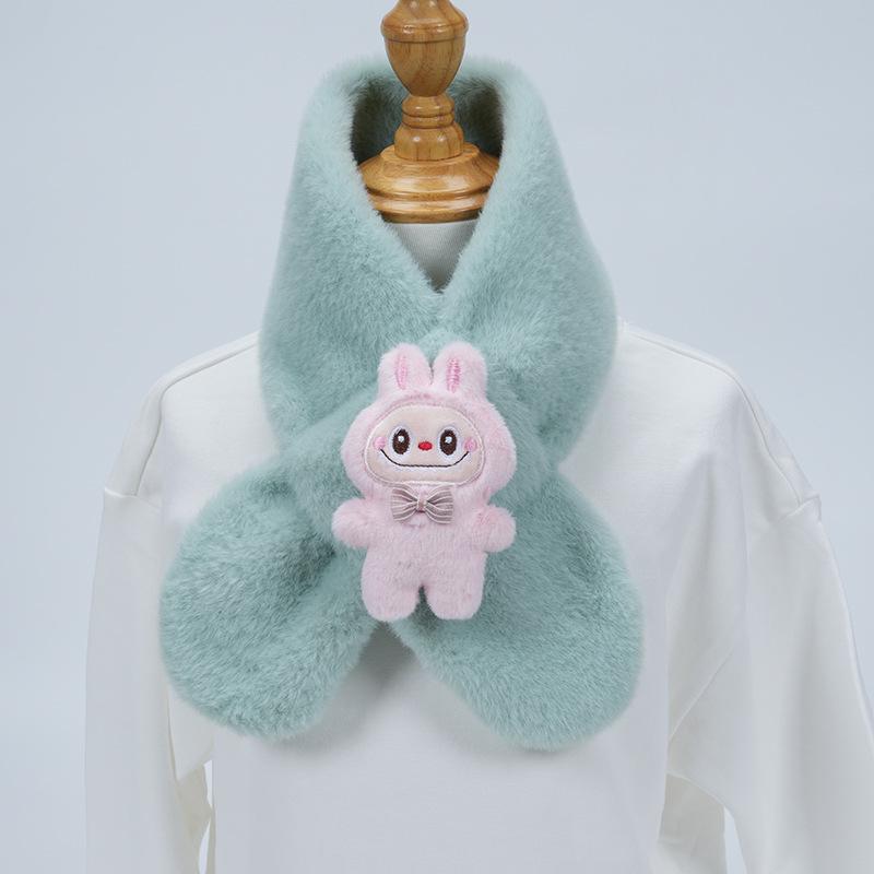Plüsch-Winter-Schal im koreanischen Stil, Süßer und warmer Nackenschutz für Mädchen und Schülerinnen
