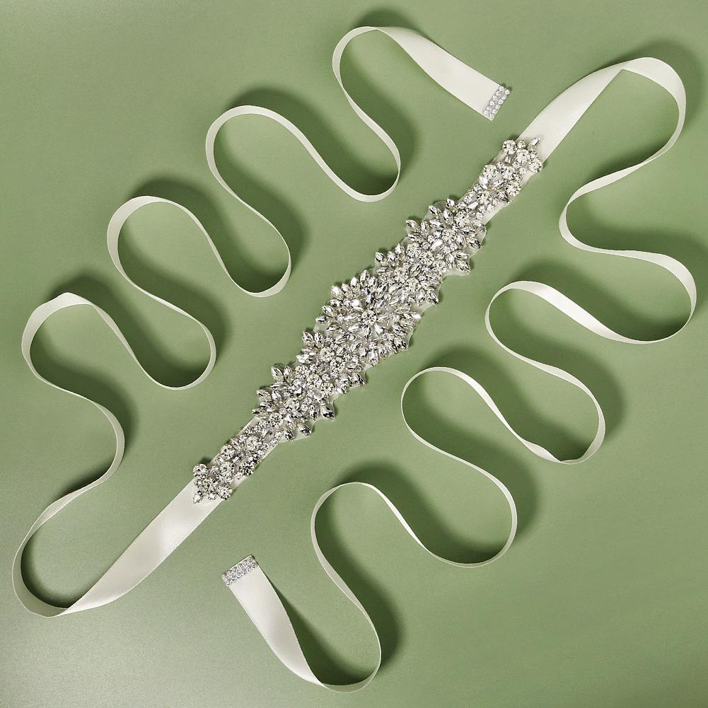 Shiny Rhinestones Wedding Dress Belt Sliver Color Crystal Bridal Belt Sash Party Woman Bride Accessories Bridesmaid Gift