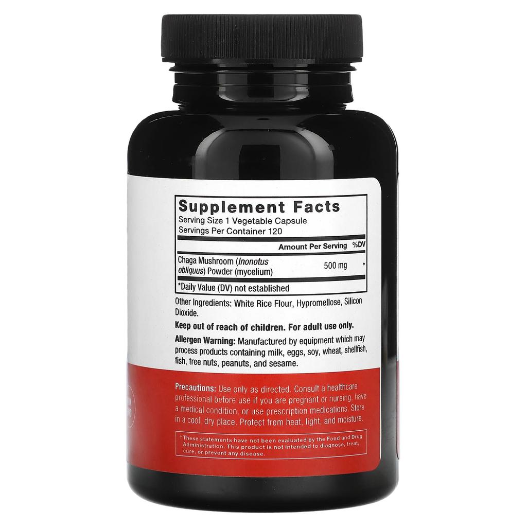 Chaga Mushroom, 500Mg, 120 Veggie Capsules