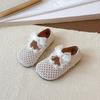 Sheer bow girls' princess shoes, lightweight and comfortable woven hollow-out small leather shoes, spring-summer casual single shoes