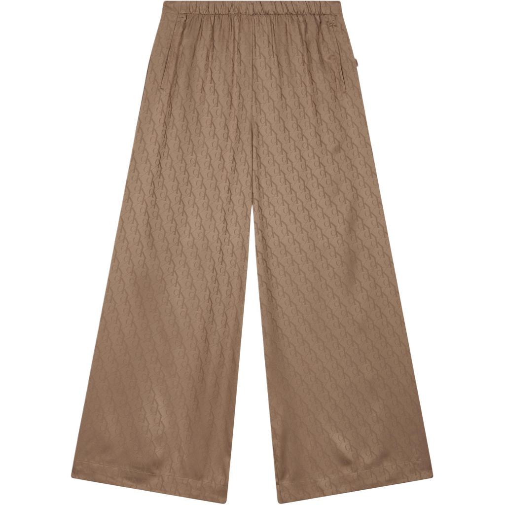 Calvin Klein Solid Comfortable Simple Elastic Soft Sleep Pants Women bottoms Brown QS7304-SOM