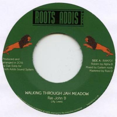 7 colių plokštelė RAS JOHN B - Walking Through Jah Madow / Dub RAM701 Roots Addis 2017 Jamaika Reggae, Ska & Dub
