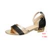 Fashion Gold Chain Sandals Buckle Flip Flops Flat with Casual Roman 2025 Summer Open Toe Sandals Small Heel Daily Sandalies for Women