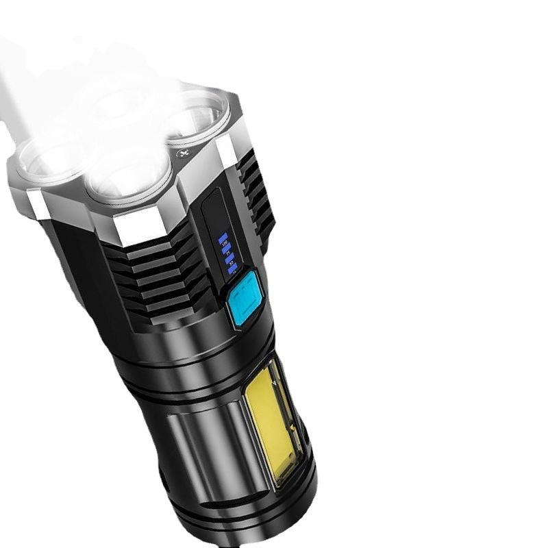 4/5-core LED Flashlight COB Side Light USB Recharge Super Bright Outdoor Portable Lamp 4 Mode Waterproof Torch Outdoor Hunting Camping