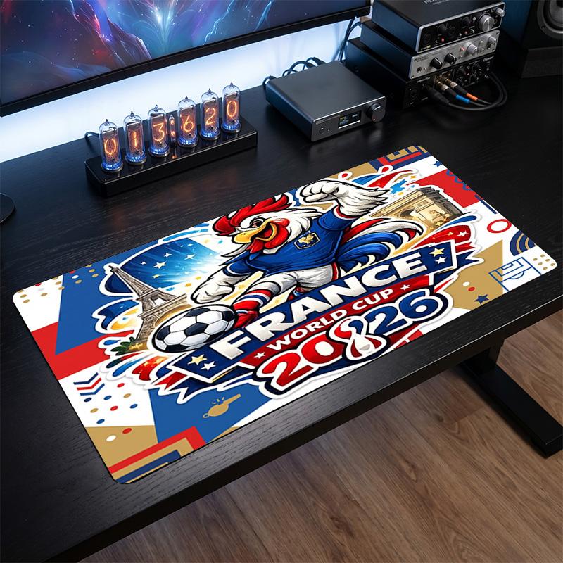 Tappetino Mouse Scudo Calcio Francia, Tappetino da Scrivania Esteso in Gomma Antiscivolo per Gaming Ufficio Laptop Regalo per Fan
