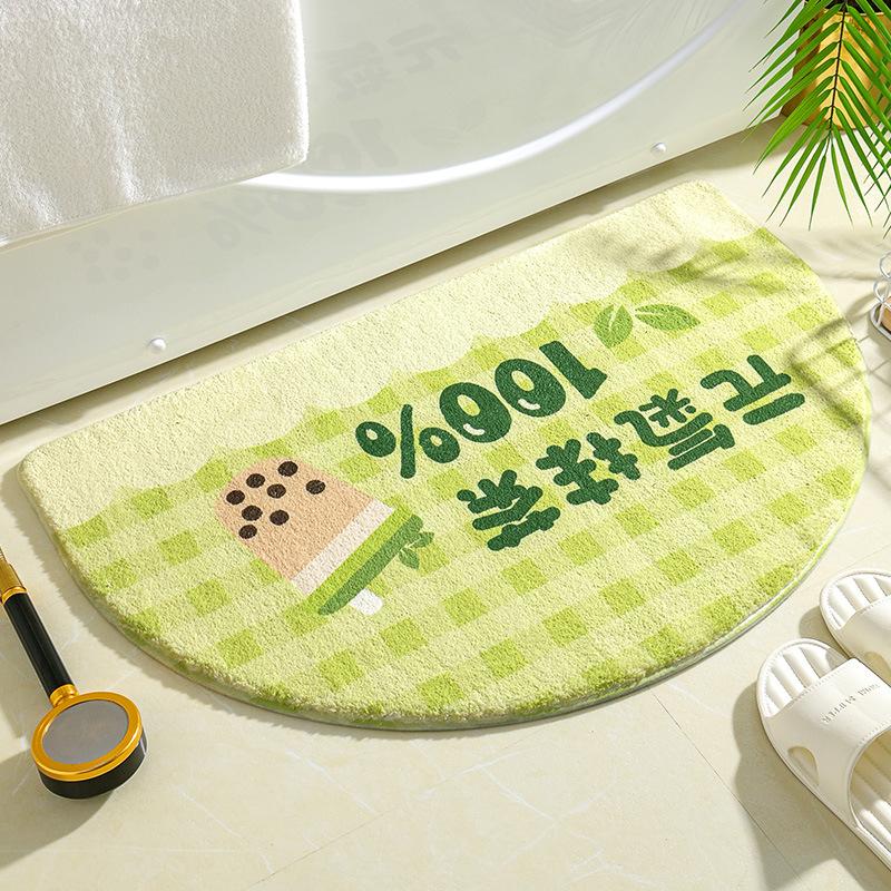 Ins Simple Bath Mats Small Fresh Flowers Floor Rug Home Entrance Carpet Bedroom Toilet Bathroom Door Absorbent Non-Slip Foot Pad
