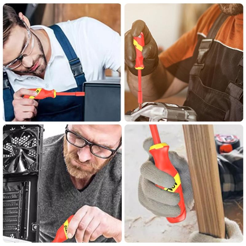 Stoßfeste Isolierte Schraubendreher-Bits-Satz mit Stahlspitze für Techniker Elektriker Heimwerkerprojekte Ingenieurwesen