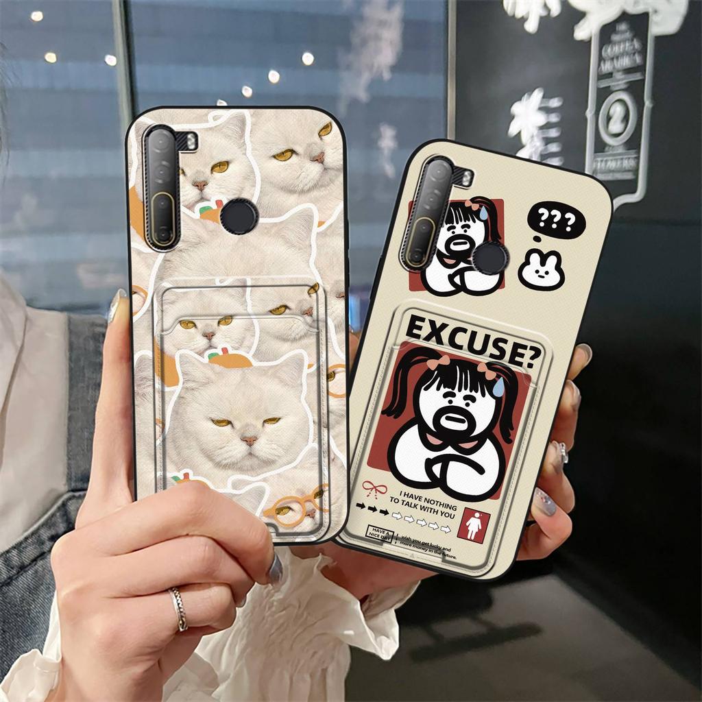 Card bag Cute Phone Case For HTC Desire 20 Pro/D20 Pro Graffiti Soft case Anti-knock Back Cover protective TPU Anti-dust