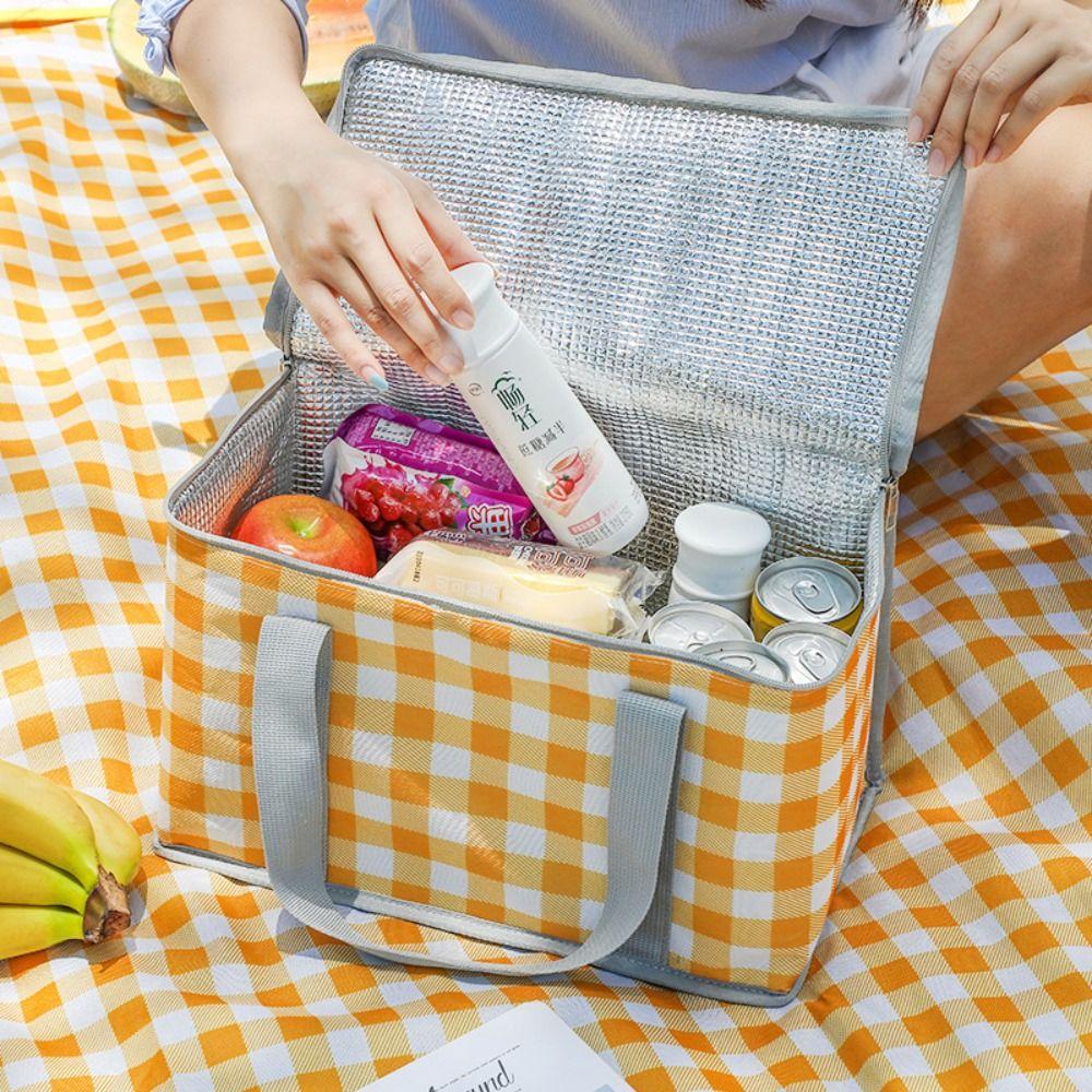 

Supplies Thermal Insulated Cooler Box Spring Day Picnic Bag Food Hand Bags Camping Food Storage Bag S зелёный