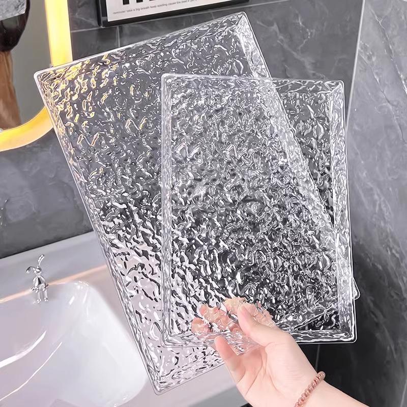 1PC tray rectangular living room household light luxury high-grade acrylic new tea tray water cup tea set fruit tray