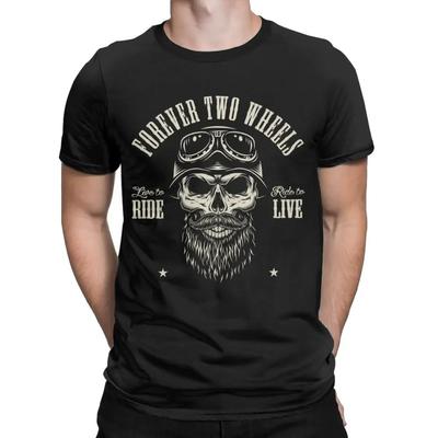 Crazy Motorcycle Vintage Rider Ride To Live T Shirt Men Women 100% Cotton Forever Two Wheels Tees Shirt Printing Clothing
