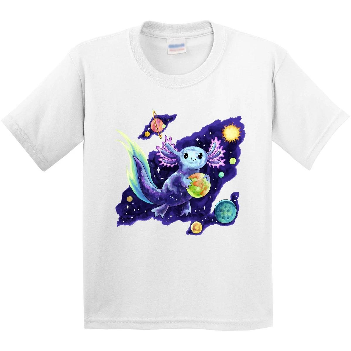 Inktastic Galaxolotl Cute Purple Space Axolotl Galaxy Design Youth T-Shirt Pun 160