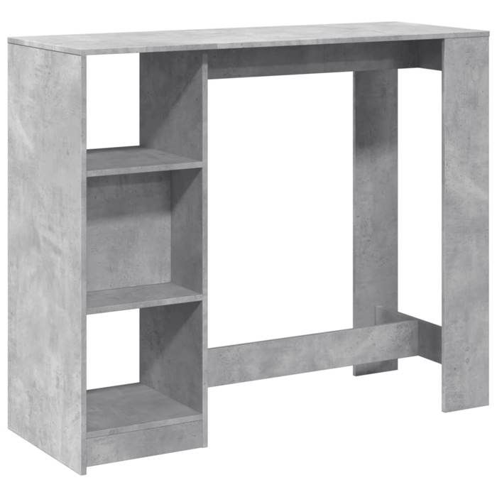 VidaXL Table de bar avec étagère gris béton bois d'ingénierie, table de pub, table haute, table de tabouret de bar, table de 854394