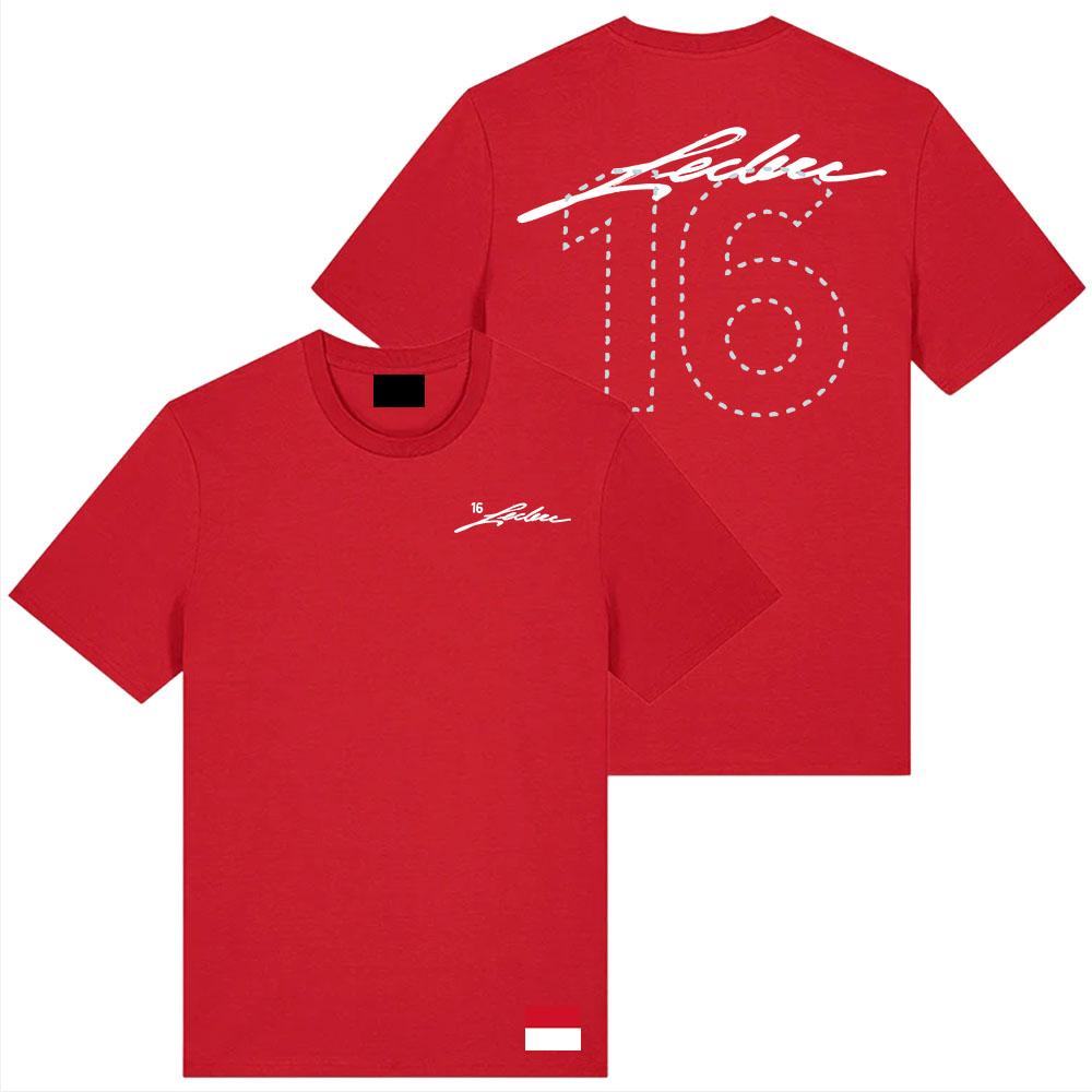 חולצת טי SIGNATURE TEE Charles No.16 Leclerc חולצת טריקו צווארון עגול חולצות טי קיץ שרוול קצר עיצוב אופנתי הדפסה גרפית מרצ' בגדים