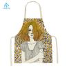 Cartoon Modern Girl Plants Printed Kitchen Apron Men Women Abstract Characters Cooking Aprons Waist Bib Cleaning Pinafores