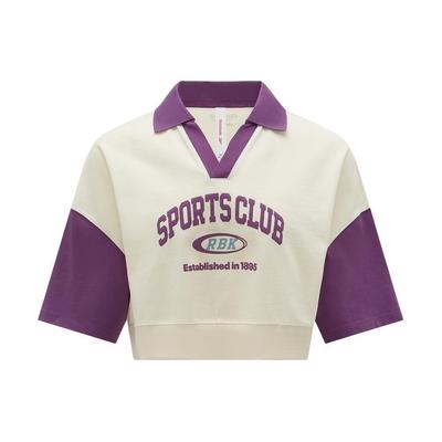 Lifestyle Series Color Block Sports Casual Knit Polo Shirt Women Tops Purple 24SRC408WGP2