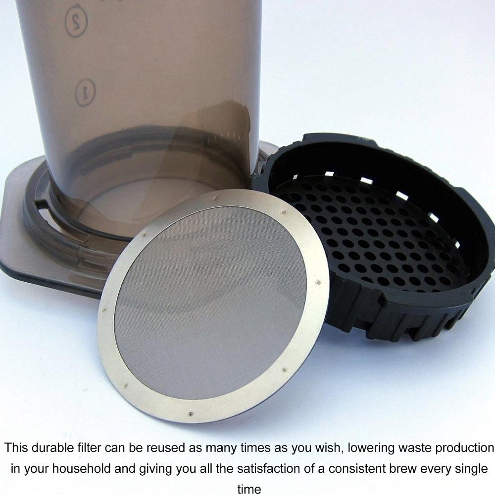 2pcs set Silver Stainless Steel Coffee Filter 61MM Diameter Pour Over Coffee Filter Travel Use