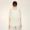LESS 2023 Autumn Openwork Knit Short Sleeve Pullover