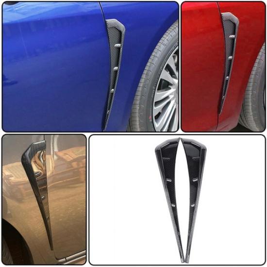 2pcs Carbon Fiber Car Side Fender Vent Air Wing Cover Body Trim Accessories