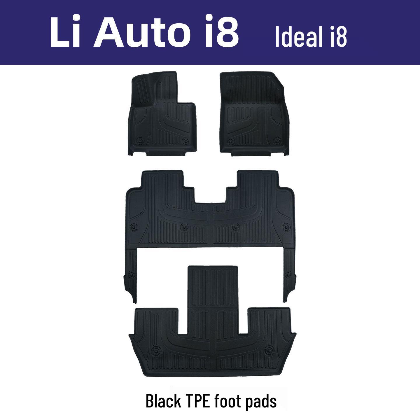 Ideal i8 Car Floor Mats: Eco-friendly, Odorless, Double-layer TPE Mats for Wear-resistant Interior Protection.
