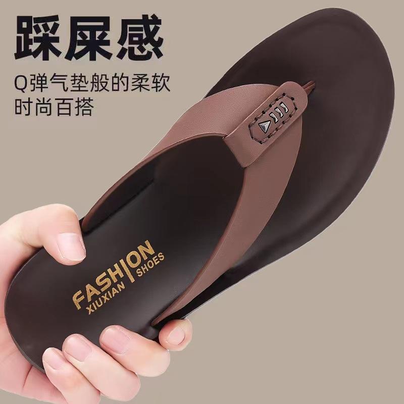 2024 New Trend Men Flip-Flops Summer Fashion All-match Men's Business Slippers Soft Comfortable Non-slip Outdoor Beach Shoes