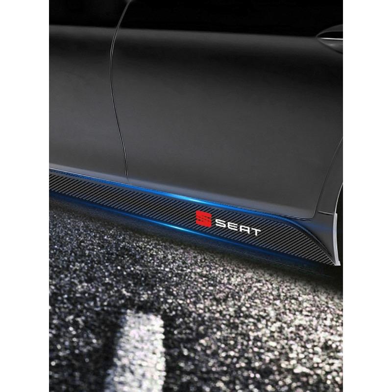 2pcs Carbon Car Door Side Skirt Sill Stripe Sticker Decals Styling for SEAT Toledo Cordoba MK3 Leon FR 5 6 MII Altea 5F Ibiza Alhambra