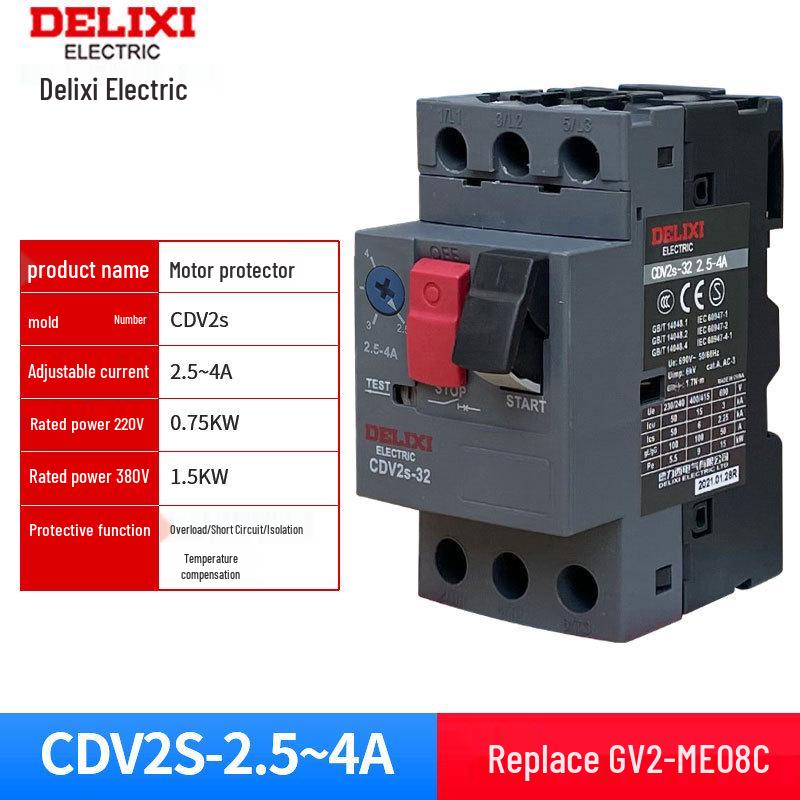 Delixi DZ108-20 Three-Phase Motor Protector Switch CDV2S Circuit Breaker CDP6-32