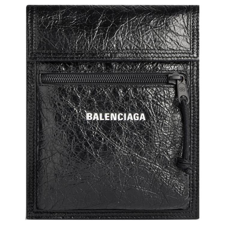 Balenciaga Logo Embossed Lambskin Clutch Small