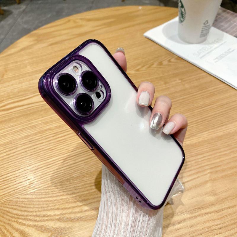 Przezroczyste etui z metalu i szkła w kolorze lodowego kryształu na obiektyw iPhone 15 Pro Max dla Apple 15 Pro - Pasuje do modelu 13.