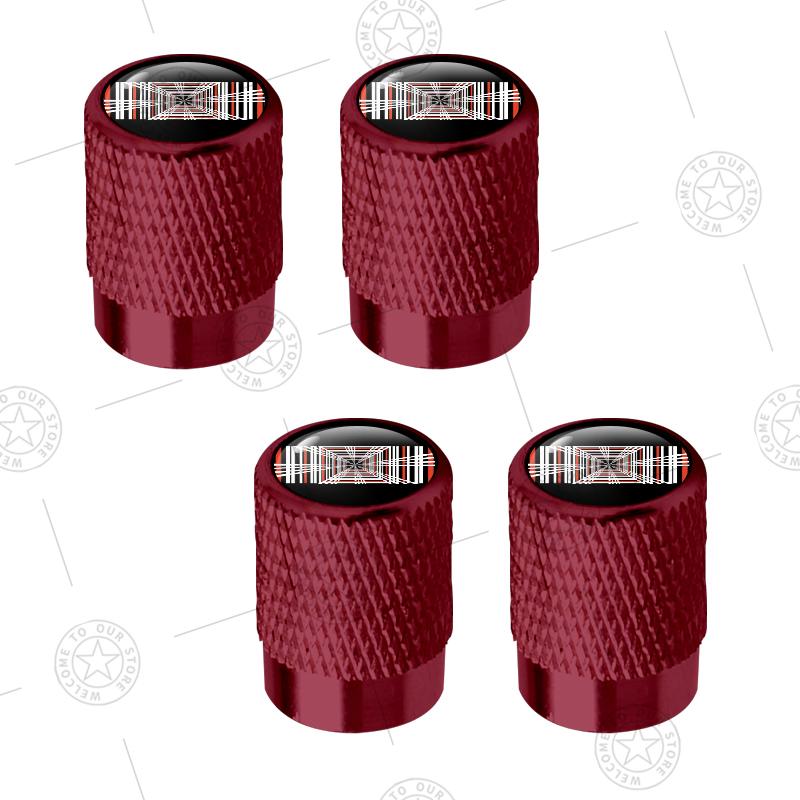 FPVXC1 4pcs Plaid Logo Car Wheel Tire Valve Caps Air Stem Aluminum Accessories For Tesla Model S X 3 Y Cybertruck Roadster
