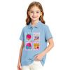Girls School Uniform Short Sleeve T-Shirt Print Casual Top for Back To School