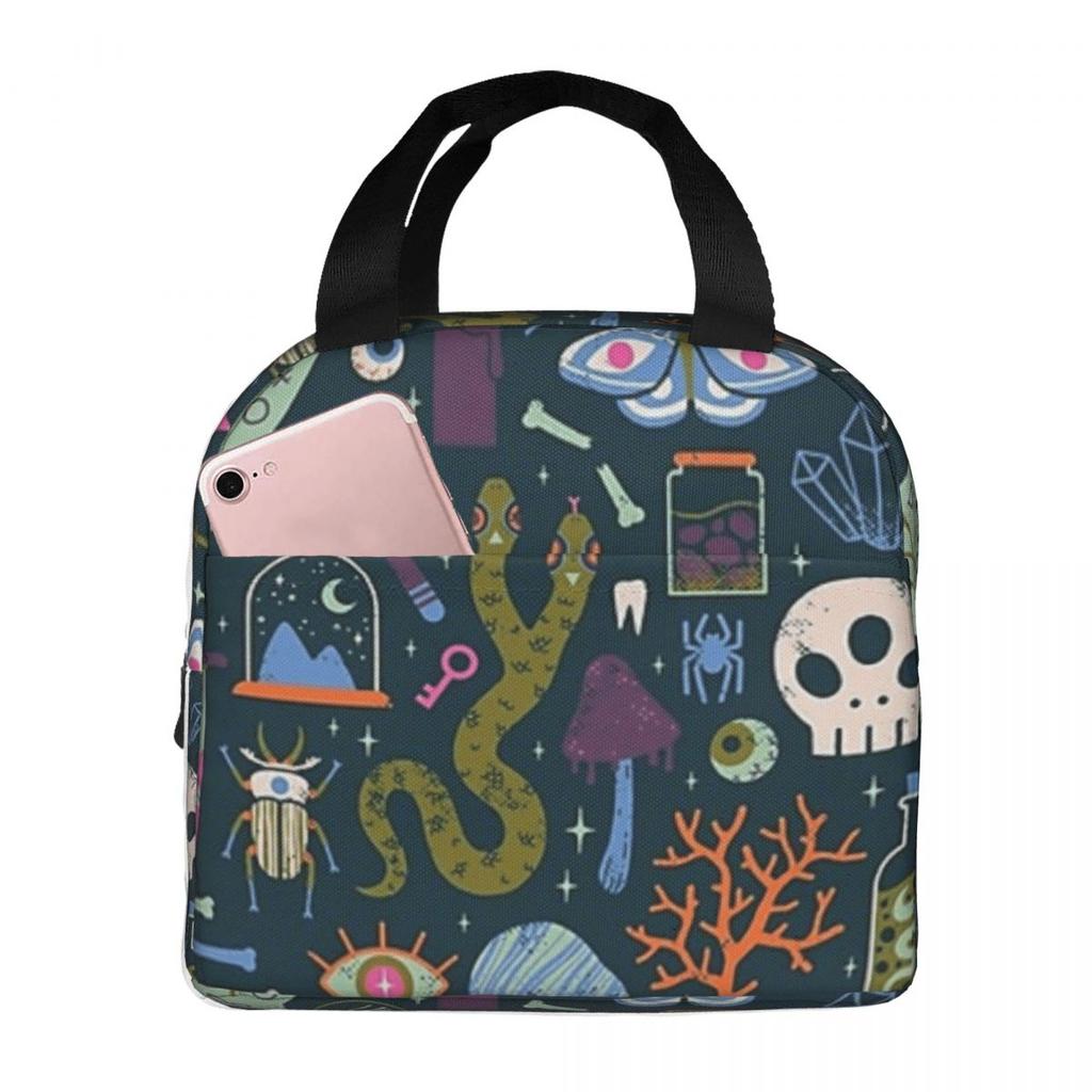 Curiosities Bone Skull Insulated Lunch Bag for Women Office Cooler Thermal Food Box Tote Portable Lunch Boxes Container