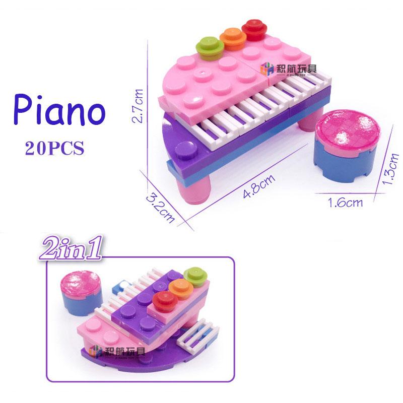 Non-Toxic Sluban 0155 Children Princess Pink Dream Snack Car Model Figure Blocks Educational Construction Building Bricks Toys For Children