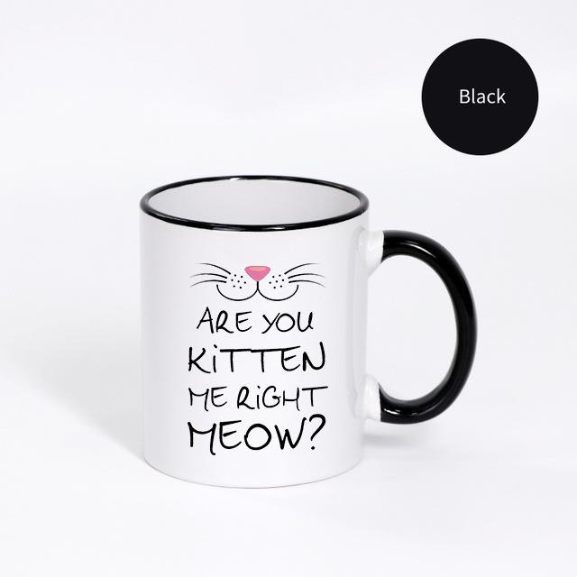 11oz Lustige Süße Katzen Tasse Runder Griff Keramik Teetasse Kreative Keramik Geschenk Tassen für Valentinstag Tee und Heiße Getränke Geschenk