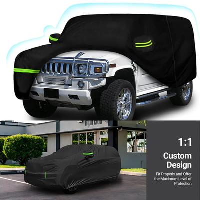 210T Vodotesné Autoplošče na mieru pre Hummer H2 SUV 2002-2009 Do každého počasia So zipsom na dverách Ochrana proti snehu, dažďu, prachu, krúpam