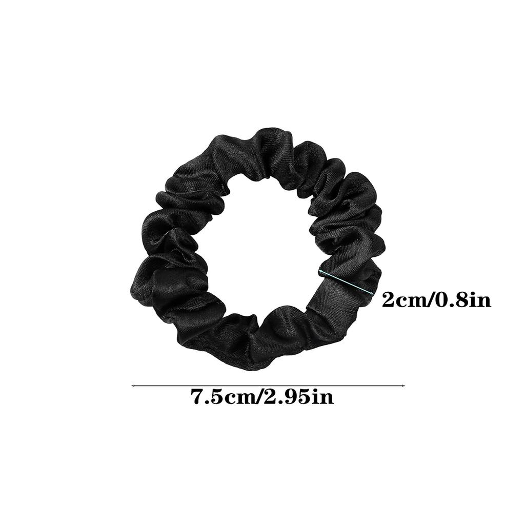 Satin Scrunchies Solid Color Hair Ties Elegant Hair Ring For Women Elastic Ponytail Holder Hair Accessories