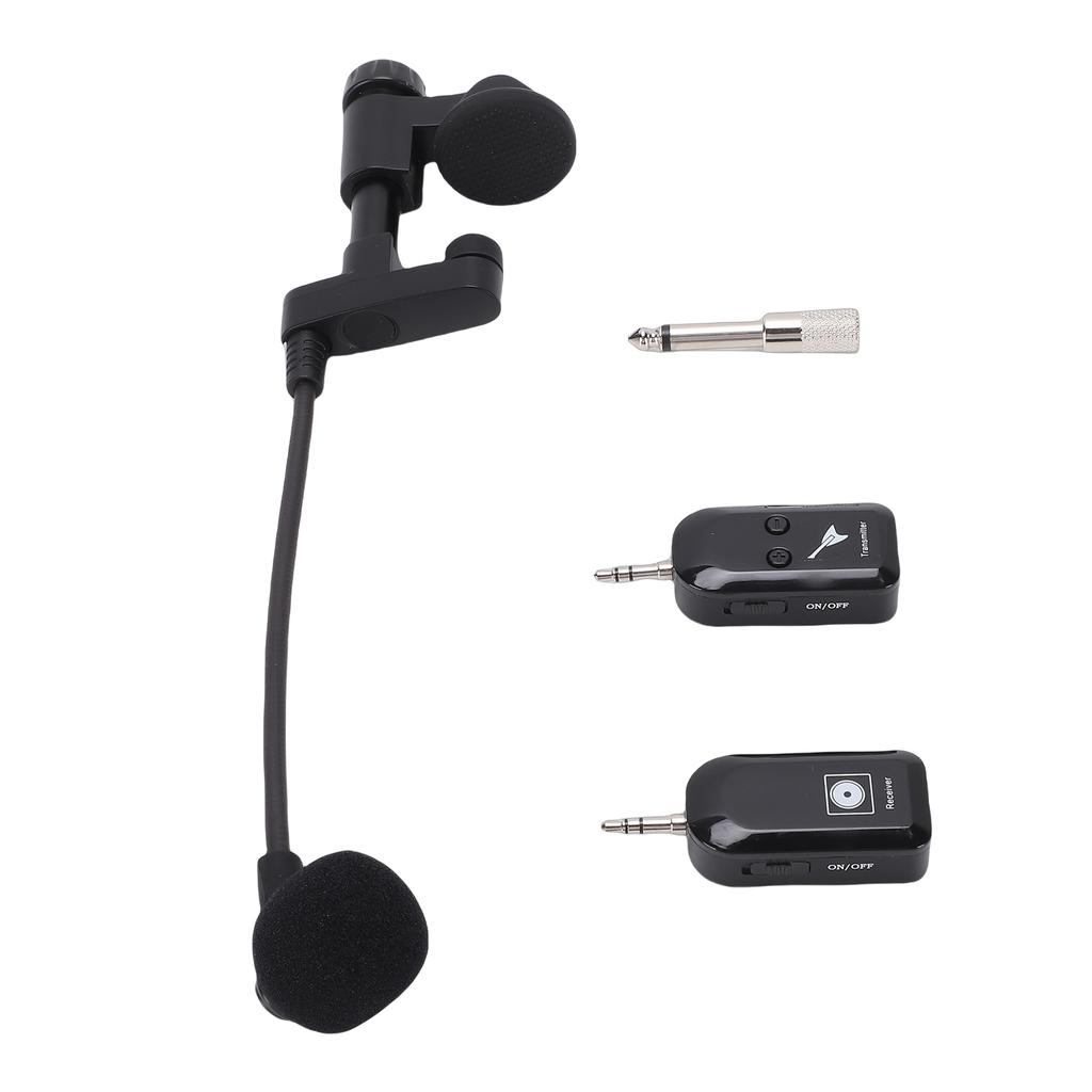 Wireless Instrument Microphone 2.4G Violin Cello Guitar Clip On Condenser Mic for Stage Performance Band