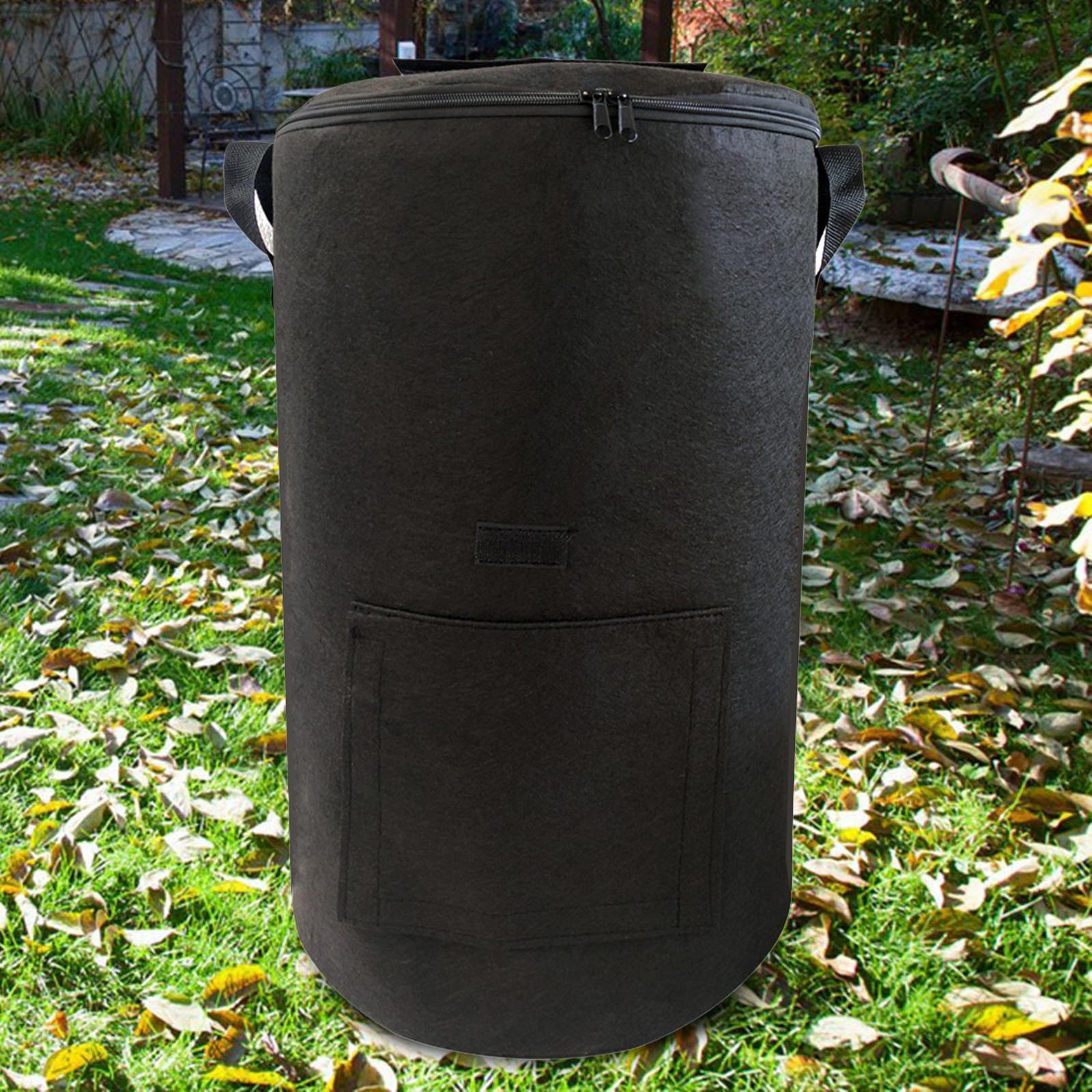 Compost Bin Bag Container Garden Leaf with Zipper and Handle for Composting