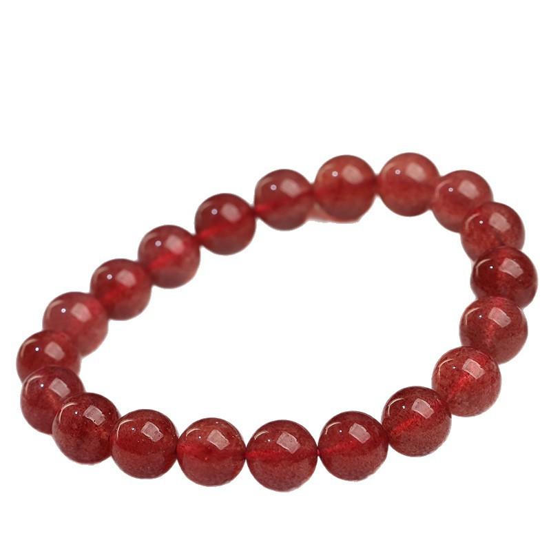 Hongchu Crystal Natural Icy Strawberry Crystal Bracelet DIY Handmade jewelry Pigeon Blood Red Strawberry Quartz Loose Beads