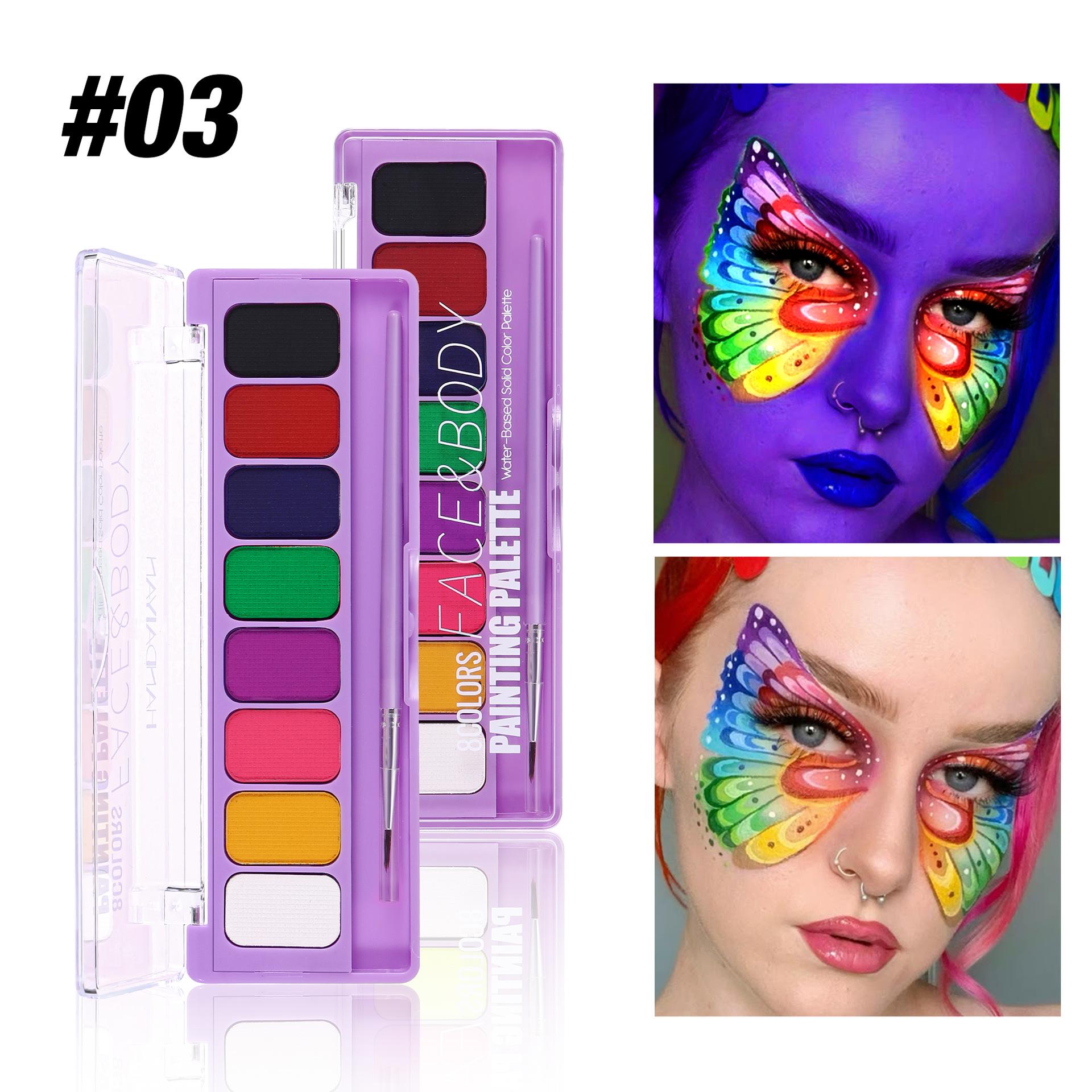 

8 Colors Glow Fluorescent Neon Face Body Art Paint UV Glow Body Painting Halloween Party Fancy Dress Beauty Makeup Cosmetics